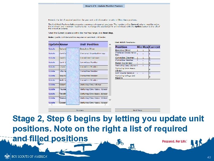 Stage 2, Step 6 begins by letting you update unit positions. Note on the