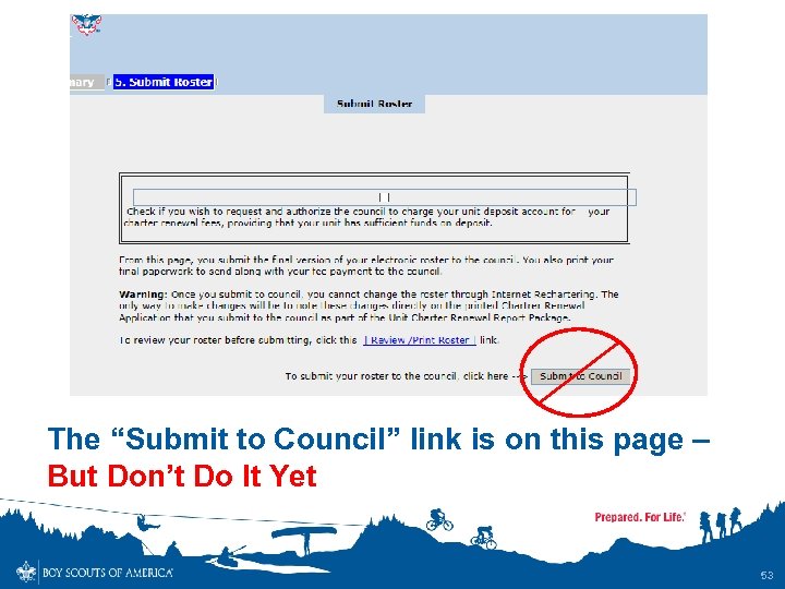 The “Submit to Council” link is on this page – But Don’t Do It