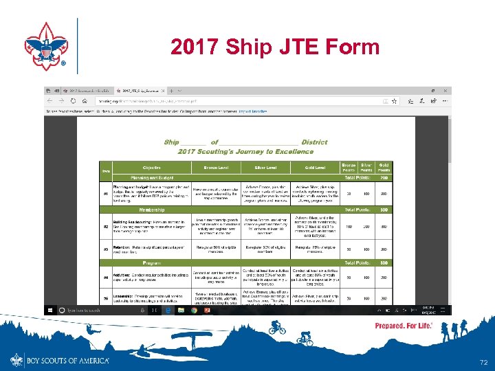 2017 Ship JTE Form 72 