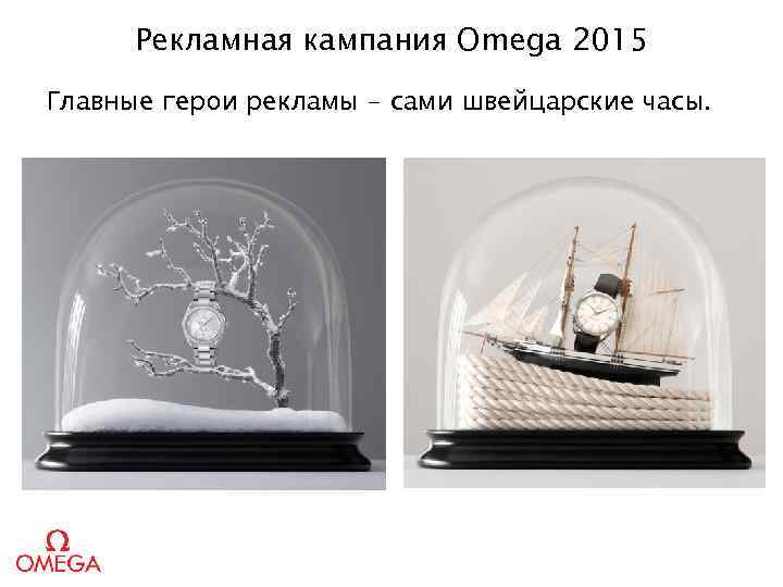 Рекламная кампания Omega 2015 Главные герои рекламы - сами швейцарские часы. 