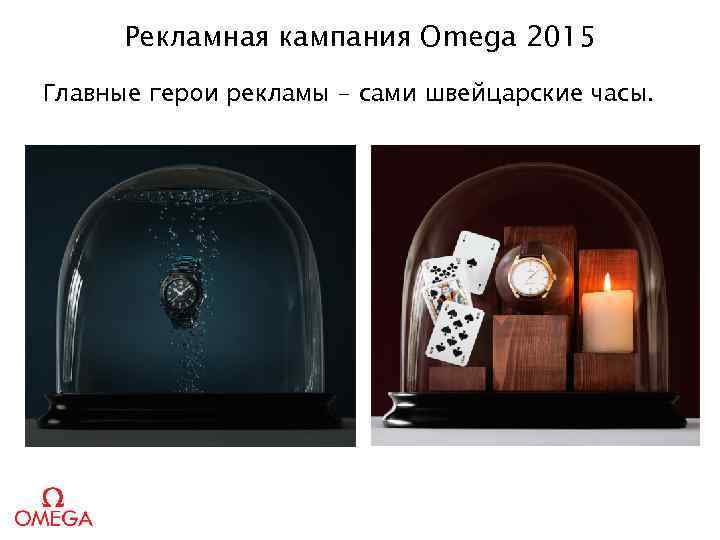 Рекламная кампания Omega 2015 Главные герои рекламы - сами швейцарские часы. 