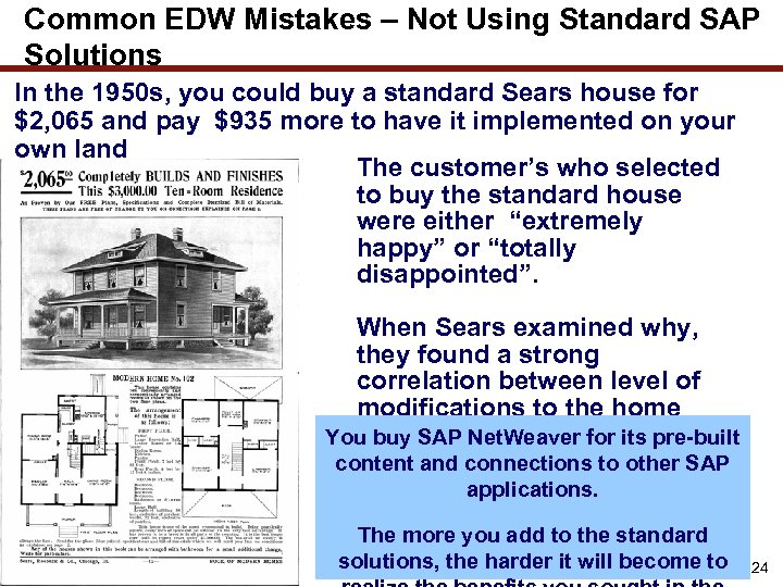 Common EDW Mistakes – Not Using Standard SAP Solutions In the 1950 s, you