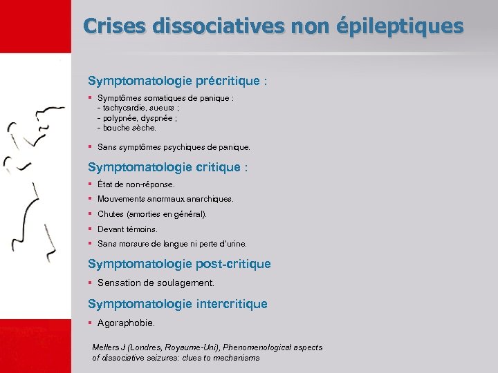 Crises dissociatives non épileptiques Symptomatologie précritique : § Symptômes somatiques de panique : -