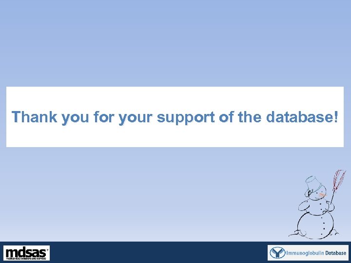Thank you for your support of the database! 