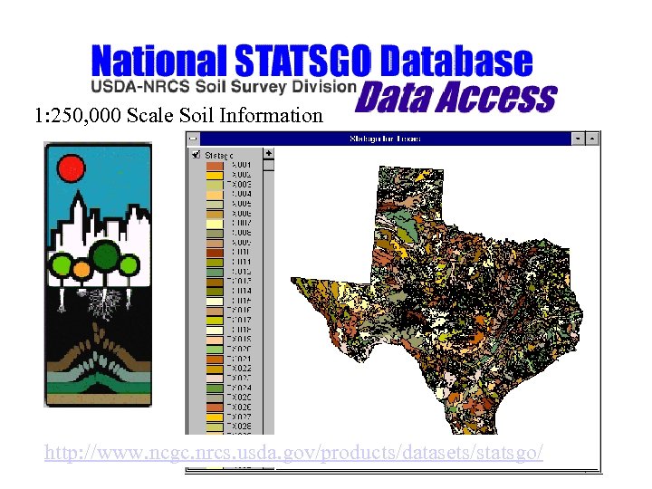 1: 250, 000 Scale Soil Information http: //www. ncgc. nrcs. usda. gov/products/datasets/statsgo/ 