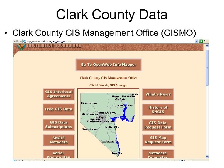 Clark County Data • Clark County GIS Management Office (GISMO) 