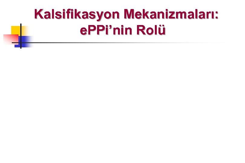 Kalsifikasyon Mekanizmaları: e. PPi’nin Rolü 