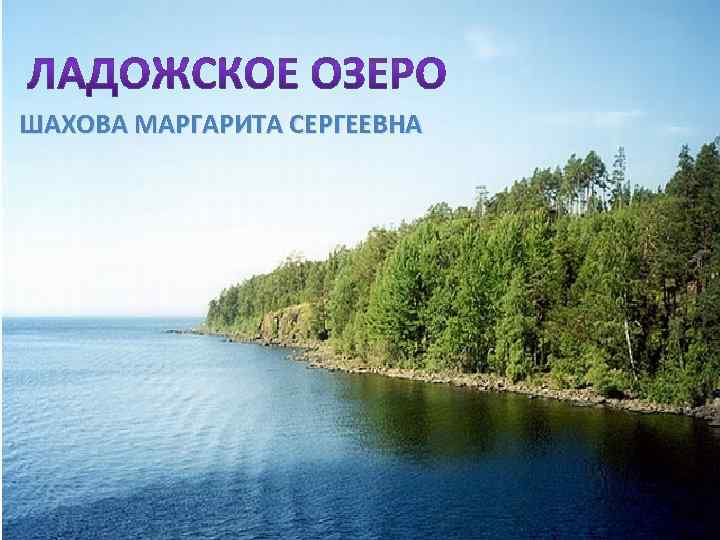 ШАХОВА МАРГАРИТА СЕРГЕЕВНА Ладожское озеро 