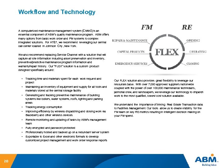 Workflow and Technology A computerized maintenance management system (CMMS) is an essential component of