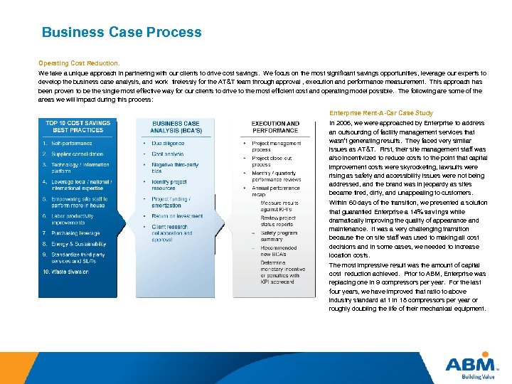 Business Case Process Operating Cost Reduction. We take a unique approach in partnering with