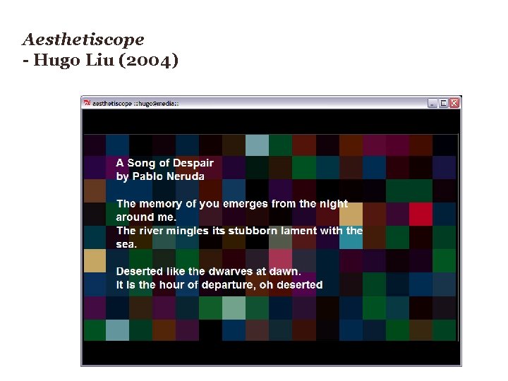 Aesthetiscope - Hugo Liu (2004) 