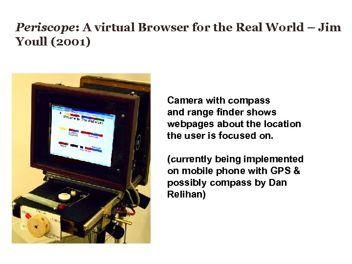 Periscope: A virtual Browser for the Real World – Jim Youll (2001) Camera with