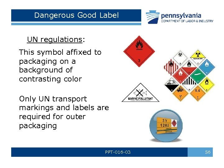 Dangerous Good Label UN regulations: This symbol affixed to packaging on a background of