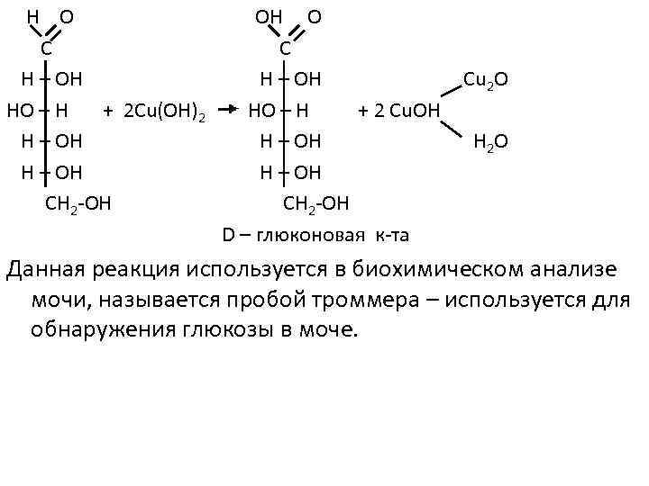 Реакция троммера с глюкозой