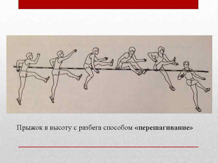 Прыжок в высоту с разбега способом «перешагивание» 