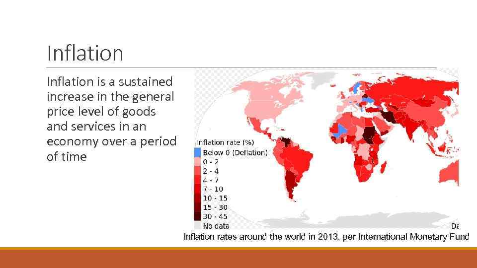 Inflation is a sustained increase in the general price level of goods and services