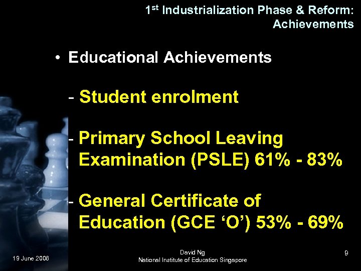 1 st Industrialization Phase & Reform: Achievements • Educational Achievements - Student enrolment -