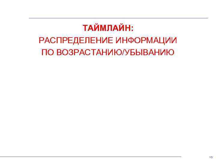 ТАЙМЛАЙН: РАСПРЕДЕЛЕНИЕ ИНФОРМАЦИИ ПО ВОЗРАСТАНИЮ/УБЫВАНИЮ 13 