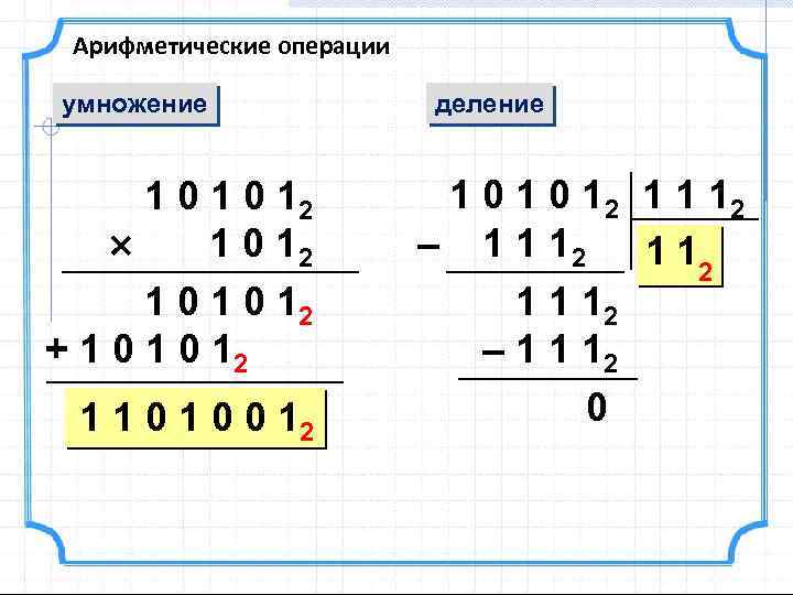 Операция умножения