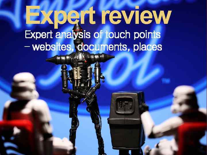 Expert review Expert analysis of touch points – websites, documents, places 