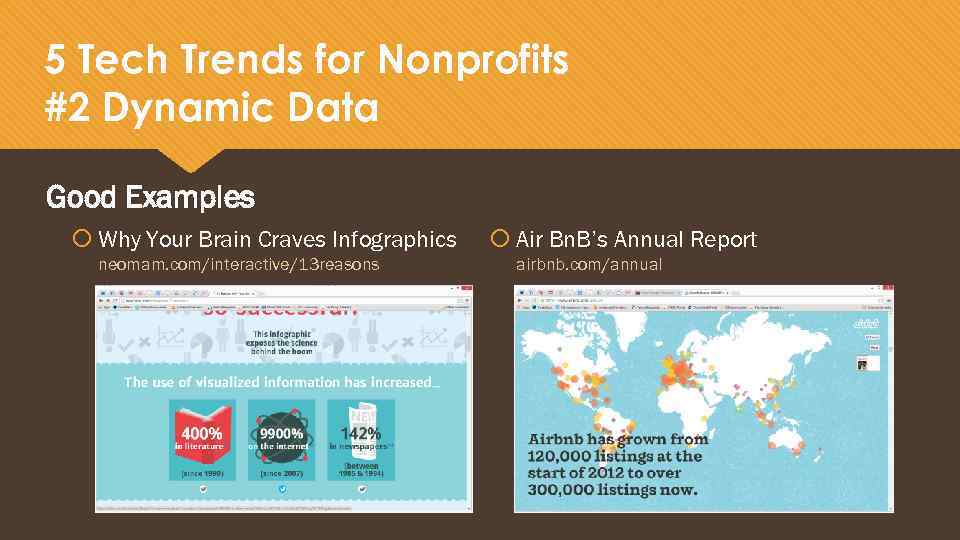 5 Tech Trends for Nonprofits #2 Dynamic Data Good Examples Why Your Brain Craves