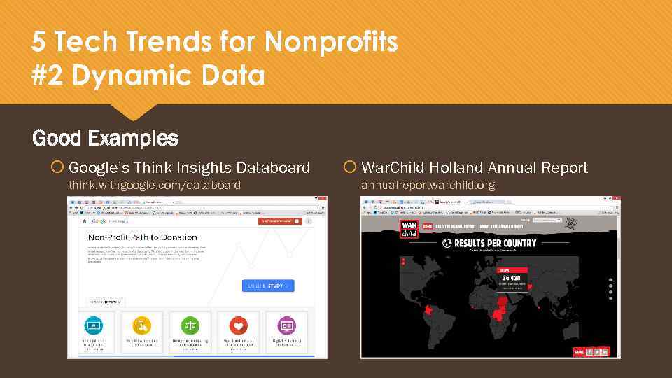 5 Tech Trends for Nonprofits #2 Dynamic Data Good Examples Google’s Think Insights Databoard