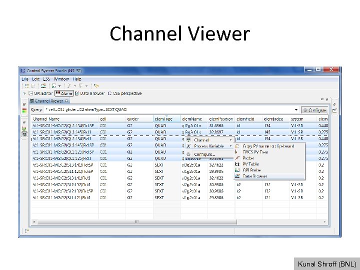 Channel Viewer Kunal Shroff (BNL) 