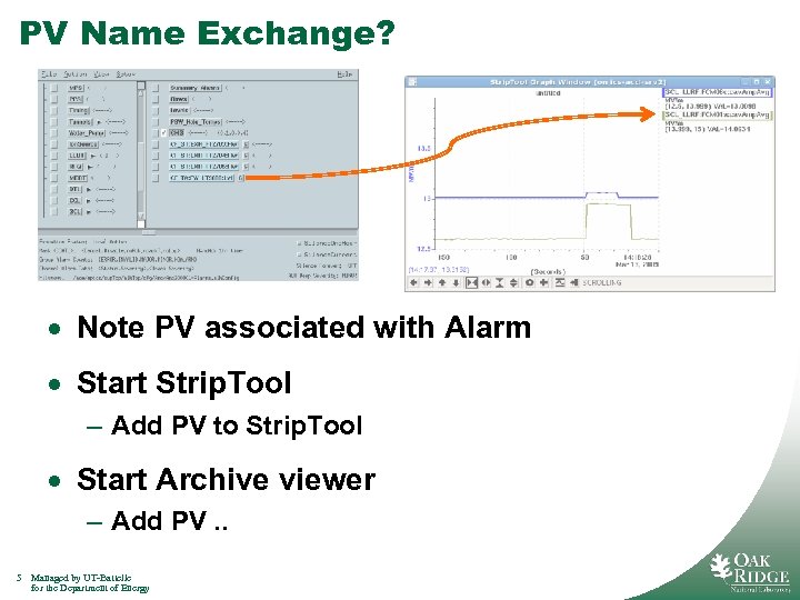 PV Name Exchange? · Note PV associated with Alarm · Start Strip. Tool –