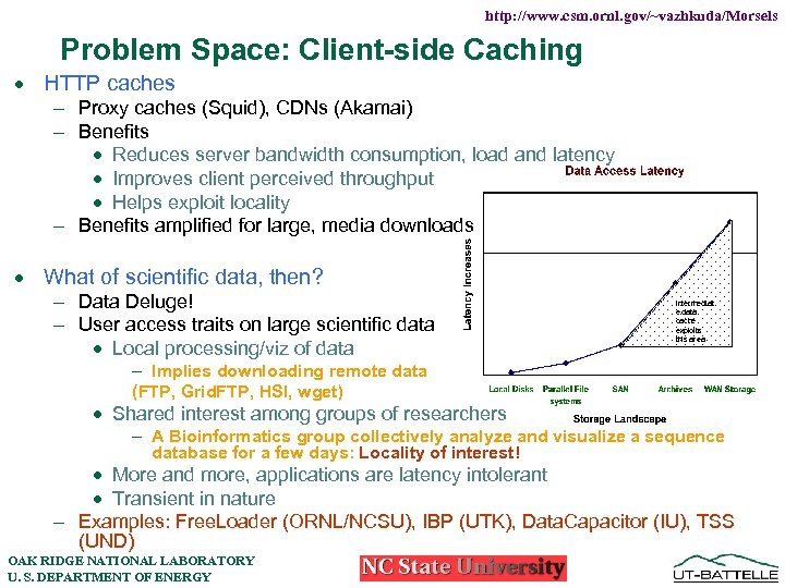 http: //www. csm. ornl. gov/~vazhkuda/Morsels Problem Space: Client-side Caching · HTTP caches - Proxy