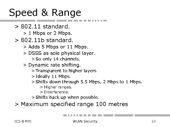 Speed & Range > 802. 11 standard. > 1 Mbps or 2 Mbps. >