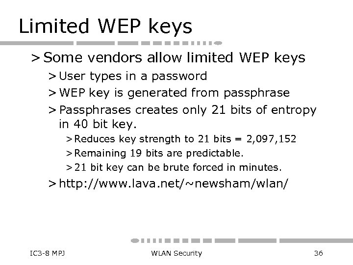 Limited WEP keys > Some vendors allow limited WEP keys > User types in