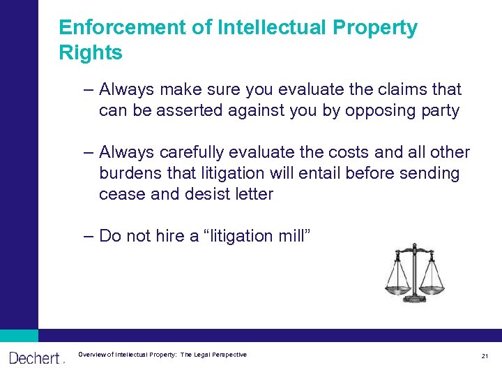 Enforcement of Intellectual Property Rights – Always make sure you evaluate the claims that