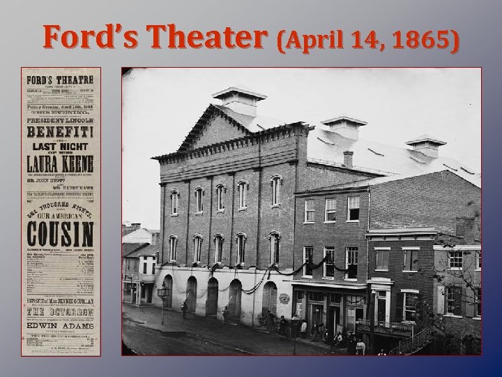 Ford’s Theater (April 14, 1865) 