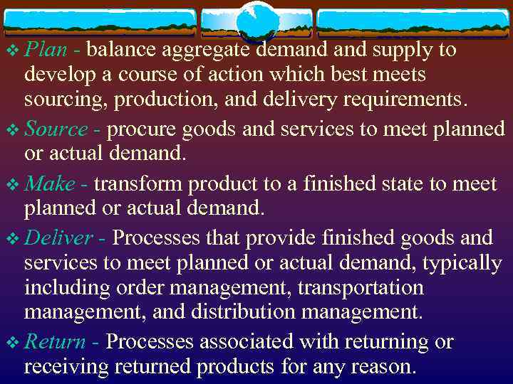 v Plan - balance aggregate demand supply to develop a course of action which