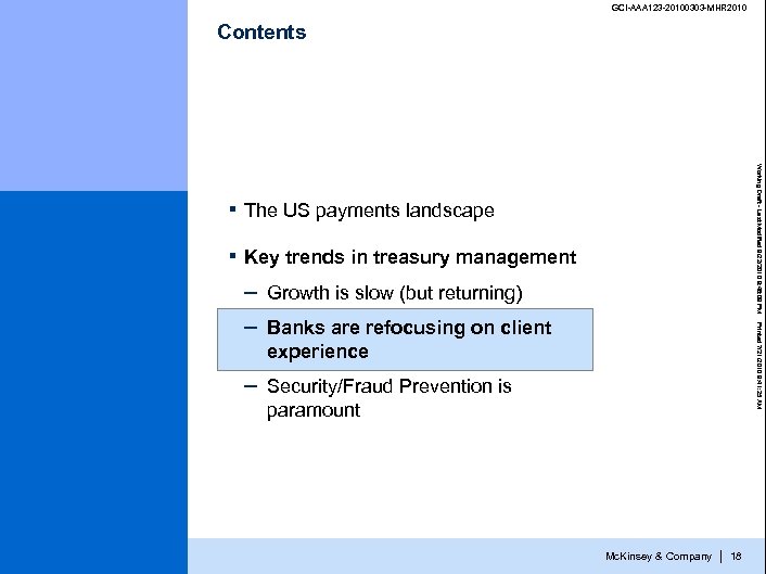 GCI-AAA 123 -20100303 -MHR 2010 Contents The US payments landscape ▪ Working Draft -