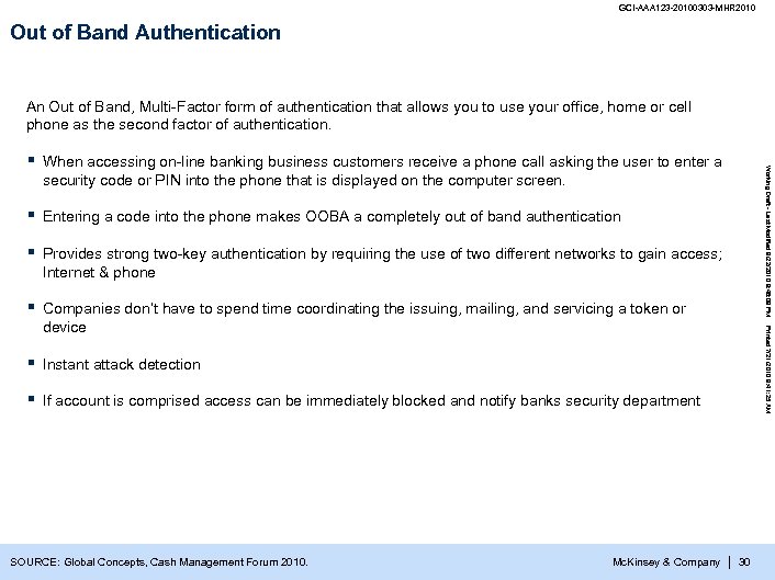 GCI-AAA 123 -20100303 -MHR 2010 Out of Band Authentication An Out of Band, Multi-Factor