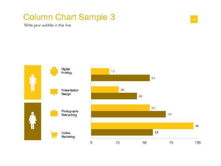 Column Chart Sample 3 Write your subtitle in this line Digital Printing Presentation Design