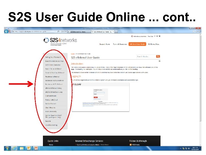 S 2 S User Guide Online. . . cont. . 