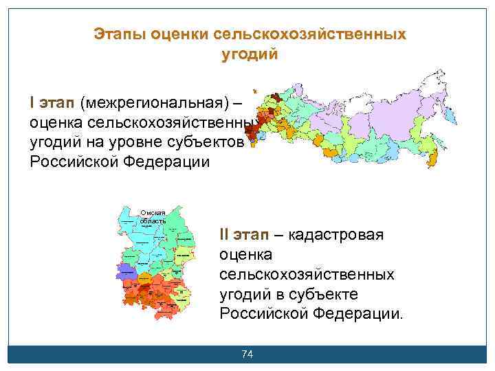 Уровни субъектов. Оценка сельскохозяйственных угодий. Этапы кадастровой оценки сельскохозяйственных земель. Стоимостная оценка сельскохозяйственных угодий. Этапы оценки земли.