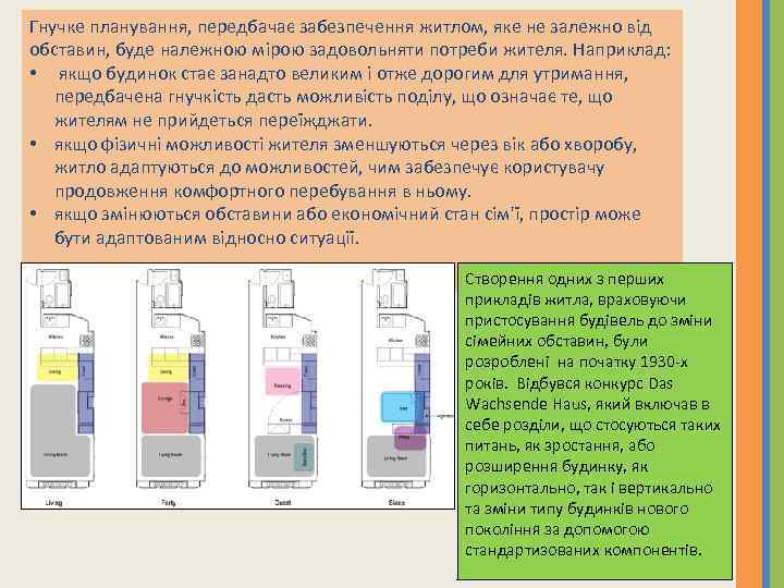 Гнучке планування, передбачає забезпечення житлом, яке не залежно від обставин, буде належною мірою задовольняти