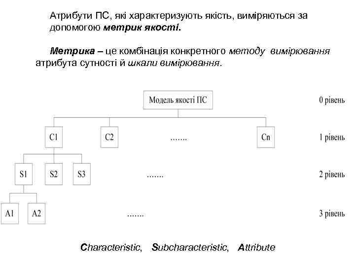 Атрибути ПС, які характеризують якість, виміряються за допомогою метрик якості. Метрика – це комбінація