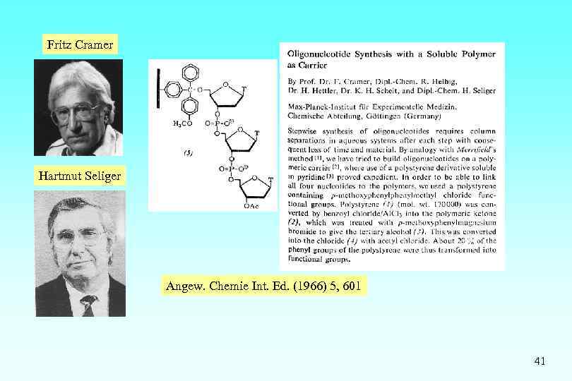 Fritz Cramer Hartmut Seliger Angew. Chemie Int. Ed. (1966) 5, 601 41 