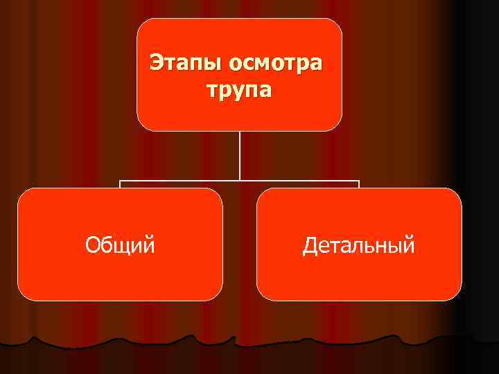 Этапы осмотра трупа Общий Детальный 