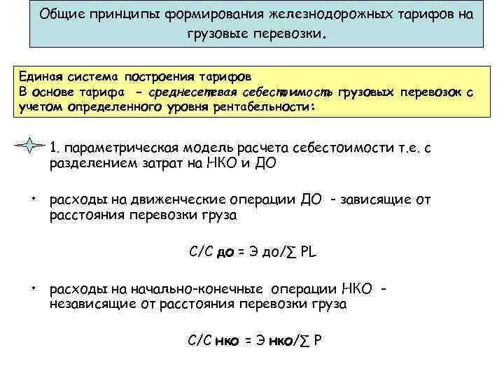 Системы и схемы построения тарифов на автомобильные перевозки