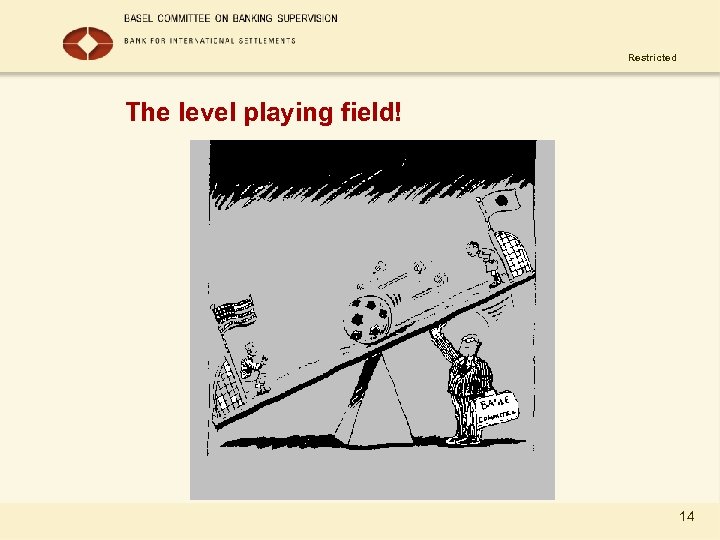 Restricted The level playing field! 14 