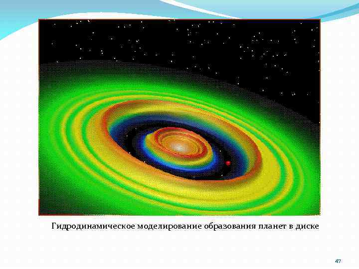 Гидродинамическое моделирование образования планет в диске 47 