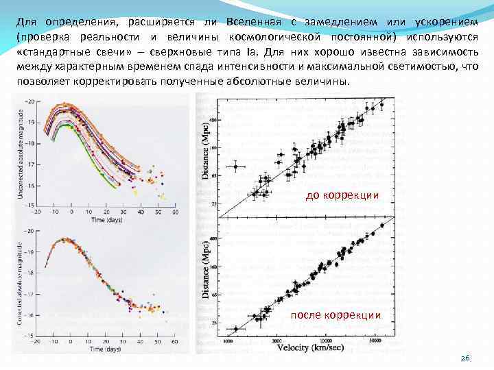 Для определения, расширяется ли Вселенная с замедлением или ускорением (проверка реальности и величины космологической