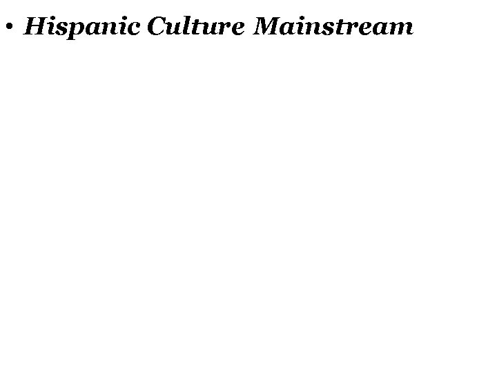  • Hispanic Culture Mainstream 