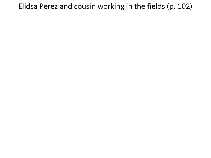 Elidsa Perez and cousin working in the fields (p. 102) 
