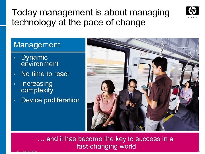 Today management is about managing technology at the pace of change Management Dynamic environment